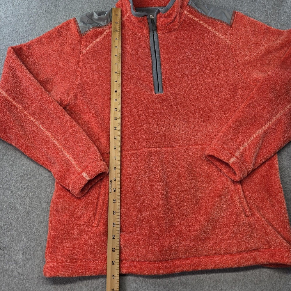 Tommy Bahama Sweatshirt Mens S Orange 1/4 Zip Heavyweight Pockets Logo - Picture 2 of 9